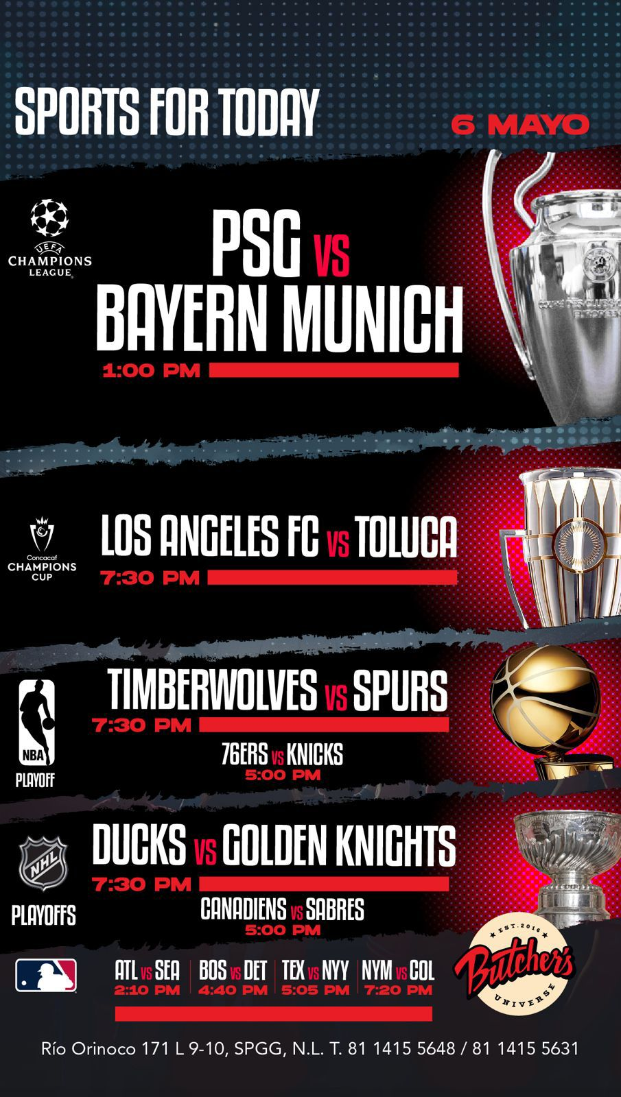 Upcoming games schedule
